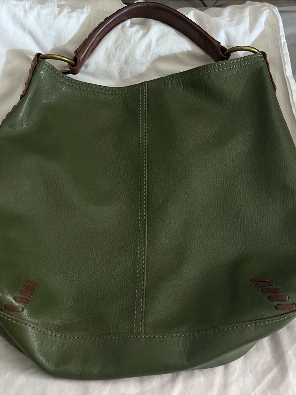 Lucky brand Women's Olive Green Leather Hobo Bag